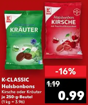 Kaufland K-CLASSIC Halsbonbons 250 g Beutel Angebot