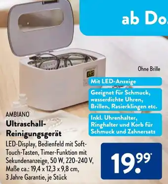 Aldi Süd AMBIANO Ultraschall-Reinigungsgerät Angebot