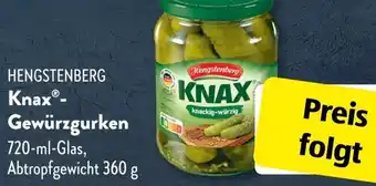 Aldi Süd HENGSTENBERG Knax-Gewürzgurken 720 ml Glas Angebot