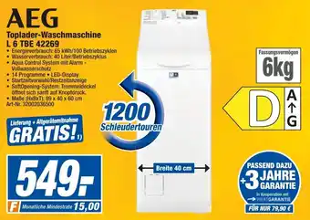 expert Techno Land AEG Toplader Waschmaschine L 6 TBE 42269 Angebot