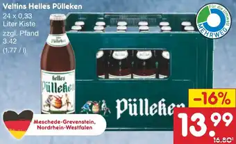 Netto Marken-Discount Veltins Helles Pülleken 24x0,33 Liter Kiste Angebot