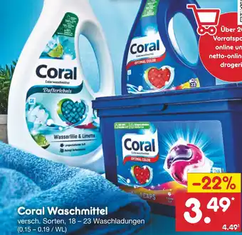 Netto Marken-Discount Coral Waschmittel 18-23 Waschladungen Angebot