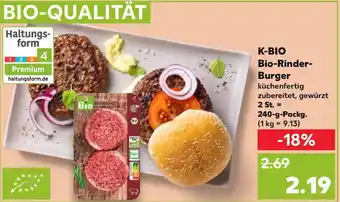 Kaufland K-BIO Bio-Rinder Burger 240 g Packg. Angebot