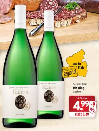 Wasgau Gerhard Klein Riesling trocken 1L Angebot