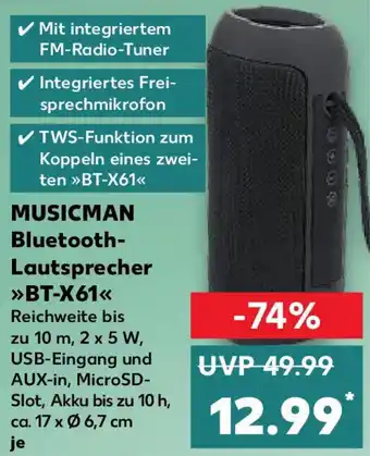 Kaufland MUSICMAN Bluetooth Lautsprecher »BT-X61« Angebot