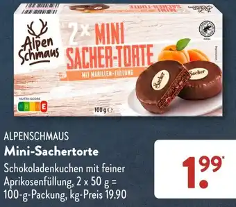 Aldi Süd ALPENSCHMAUS Mini-Sachertorte 100 g Packung Angebot