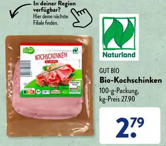 Aldi Süd GUT BIO Bio-Kochschinken 100 g Packung Angebot