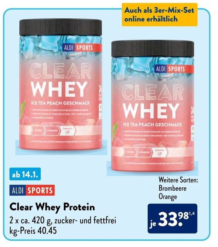 ALDI SPORTS Clear Whey Protein 2 x ca. 420 g Angebot bei Aldi Süd