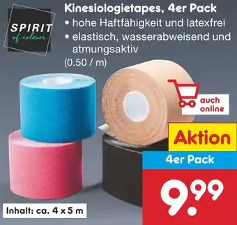 Netto Marken-Discount SPIRIT of colours Kinesiologietapes, 4er Pack Angebot