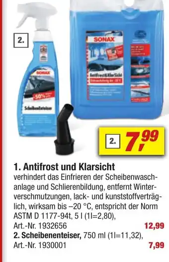 toom Baumarkt SONAX 2. Scheibenenteiser, 750 ml Angebot