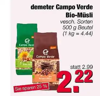 Edeka Scherer Demeter Campo Verde Bio Müsli Angebot