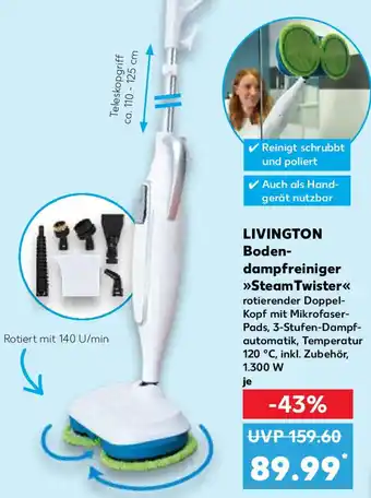 Kaufland LIVINGTON Bodendampfreiniger Steam Twister Angebot