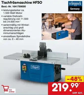 Netto Marken-Discount Scheppach Tischfräsmaschine HF50 Angebot