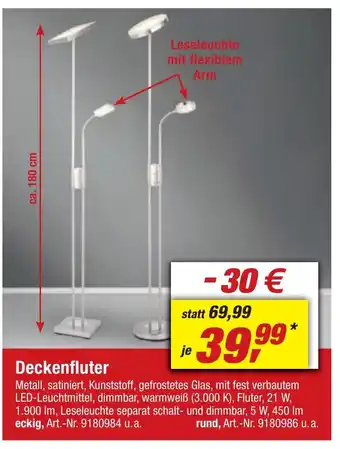 toom Baumarkt Deckenfluter Angebot