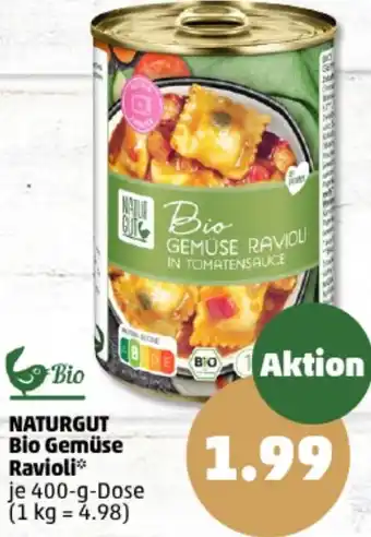 PENNY NATURGUT Bio Gemüse Ravioli 400 g Dose Angebot