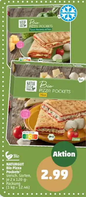 PENNY NATURGUT Bio Pizza Pockets 2x120 g Packung Angebot