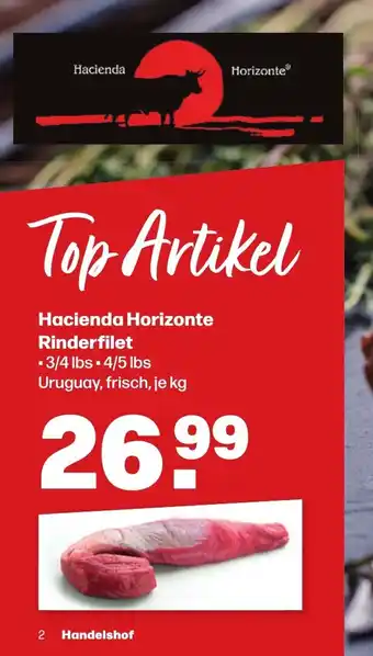 Handelshof Hacienda Horizonte Rinderfilet Uruguay, frisch, je kg Angebot