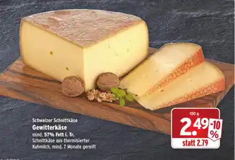 Wasgau Schweizer Schnittkäse Gewitterkäse 100g Angebot