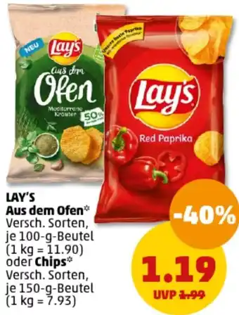 PENNY LAY'S Aus dem Ofen 100 g oder Chips 150 g Beutel Angebot