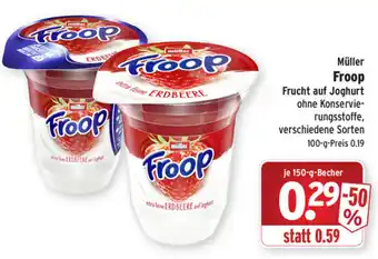 Wasgau Müller Froop Frucht auf Joghurt 150g Becher Angebot