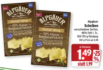 Wasgau Alpgäuer Scheiben 150-170g Angebot