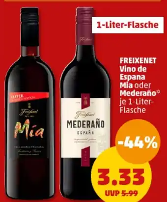 PENNY FREIXENET Vino de Espana Mia oder Mederaño 1 Liter-Flasche Angebot