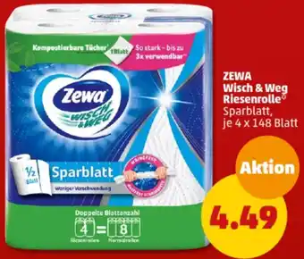 PENNY ZEWA Wisch & Weg Riesenrolle 4 x 148 Blatt Angebot