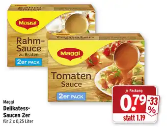 Wasgau Maggi Delikatess Saucen 2er Angebot