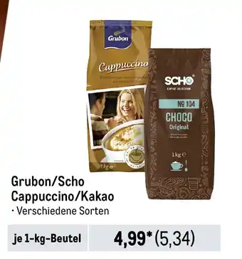 METRO Grubon/Scho Cappuccino/Kakao je 1-kg-Beutel Angebot