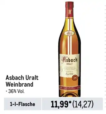 METRO Asbach Uralt Weinbrand 1-1-Flasche Angebot