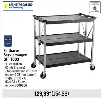 METRO METRO PROFESSIONAL Faltbarer Servierwagen GFT 1003 Angebot