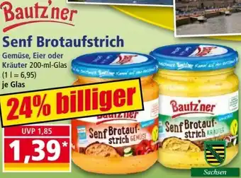 Norma Bautz'ner Senf Brotaufstrich 200 ml Glas Angebot