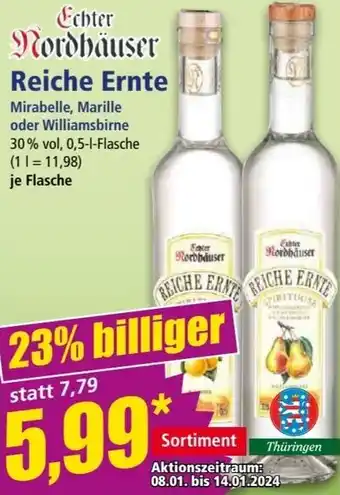 Norma Echter Nordhäuser Reiche Ernte 0,5 L Flasche Angebot