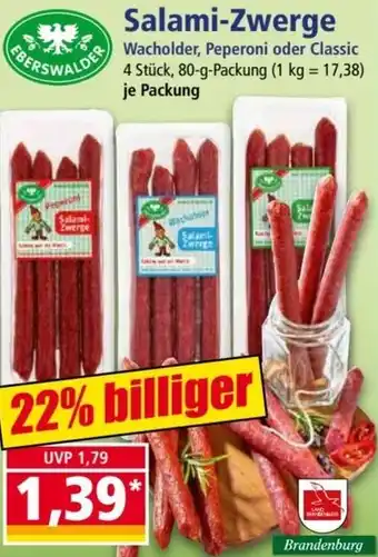 Norma EBERSWALDER Salami Zwerge 80 g Packung Angebot