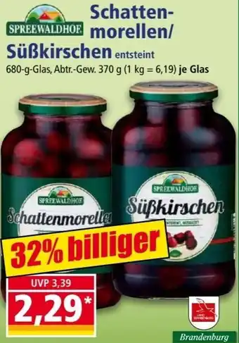 Norma SPREEWALDHOF Schattenmorellen/ Süßkirschen 680 g Glas Angebot