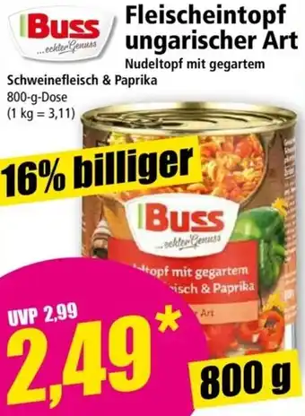 Norma Buss Fleischeintopf ungarischer Art 800 g Dose Angebot