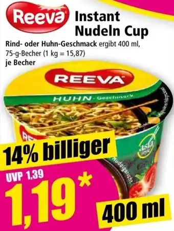 Norma Reeva Instant Nudeln Cup 400 ml Angebot