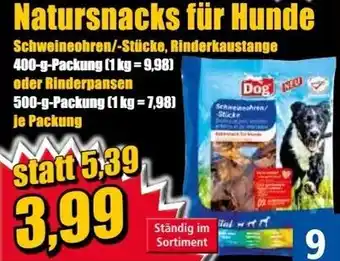 Norma Dog Natursnacks für Hunde 400/500 g Packung Angebot