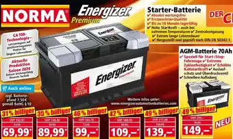 Norma Energizer Premium Starter Batterie Angebot