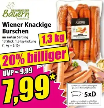 Norma DIE MARKE DER Bauern Wiener Knackige Burschen 1,3 kg Angebot