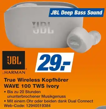 expert Techno Land JBL True Wireless Kopfhörer WAVE 100 TWS ivory Angebot