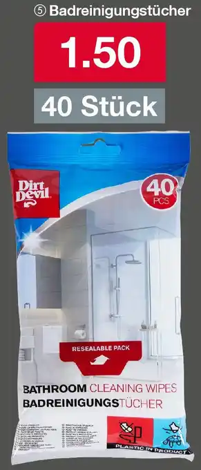 Woolworth Dirt Devil Badreinigungstücher 40 Stück Angebot