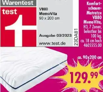 Möbel Boss Komfortschaum Matratze Memo Vita Angebot