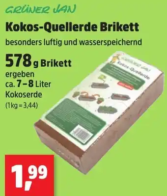 Thomas Philipps GRÜNER JAN Kokos-Quellerde Brikett 578 g Angebot