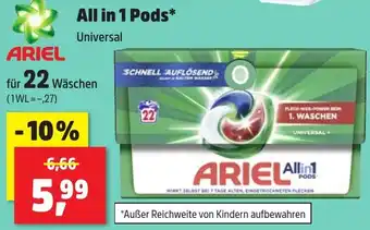 Thomas Philipps ARIEL All in 1 Pods Universal für 22 Wäschen Angebot