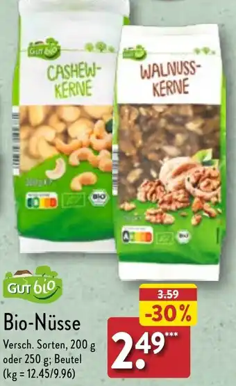 Aldi Nord Gut Bio-Nüsse 200 g oder 250 g Angebot