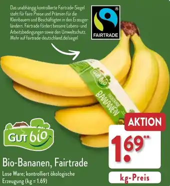 Aldi Nord Gut Bio-Bananen, Fairtrade Angebot