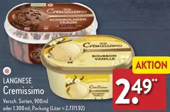 Aldi Nord LANGNESE Cremissimo 900 ml oder 1300 ml Angebot