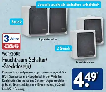 Aldi Nord WORKZONE Feuchtraum-Schalter/ Steckdose(n) Angebot