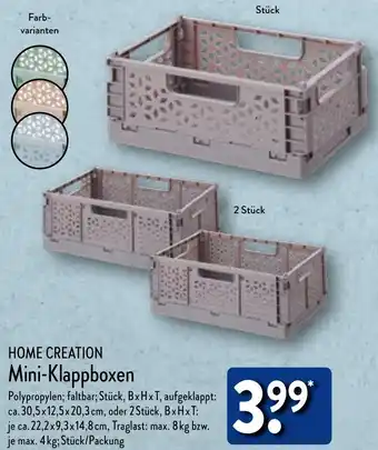 Aldi Nord HOME CREATION Mini-Klappboxen Angebot